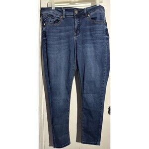 Seven7 Women's Blue Tummyless High Rise Skinny Jeans Size 14